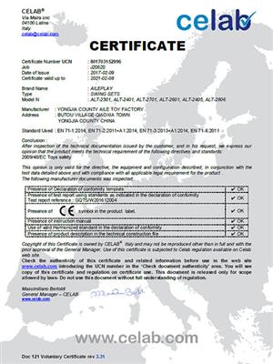 J20620 swing CE certificate-1